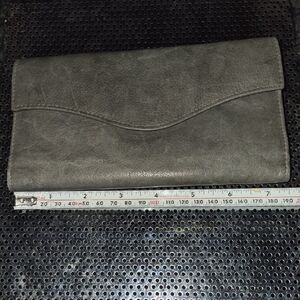 NWOT Gray Leather Clutch